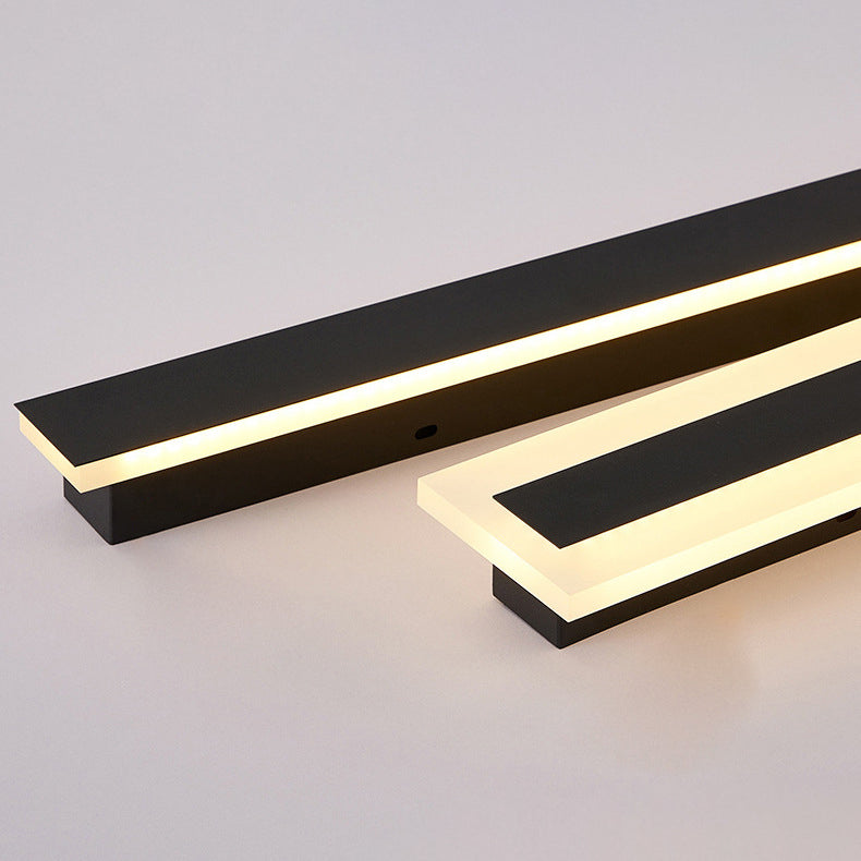 Moderne minimalistisk lang rektangulær aluminium akryl LED vegglampe for hage | Skanto