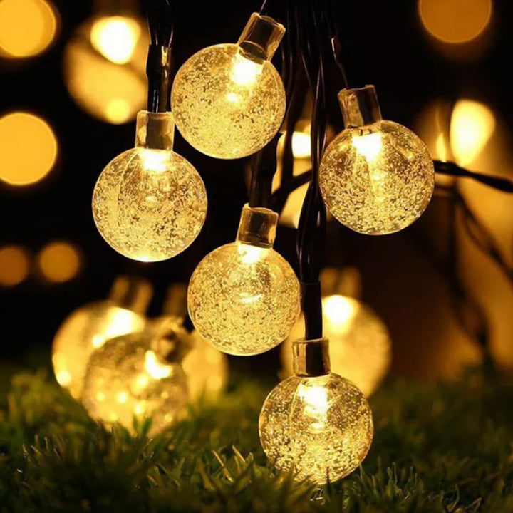 Solcelle lyslenker med ball lys - 5M-20 LED / 7M-50 LED / 12M-100 LED | Skanto