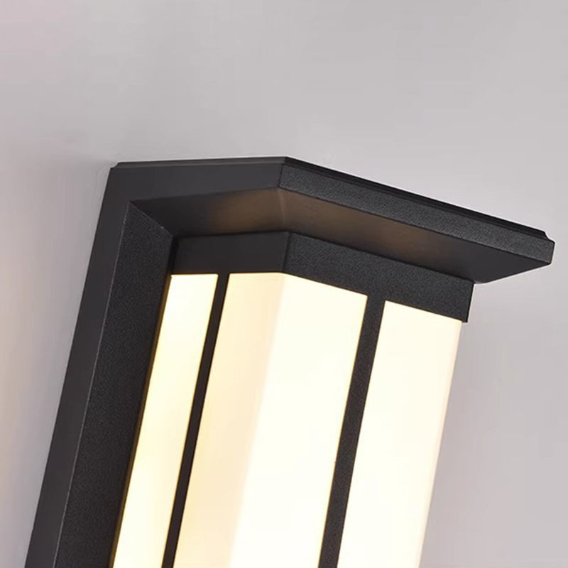 Moderne Industriell Kuboid Aluminium Akryl LED Vanntett Utendørs Vegglampe For Utendørs Patio | Skanto