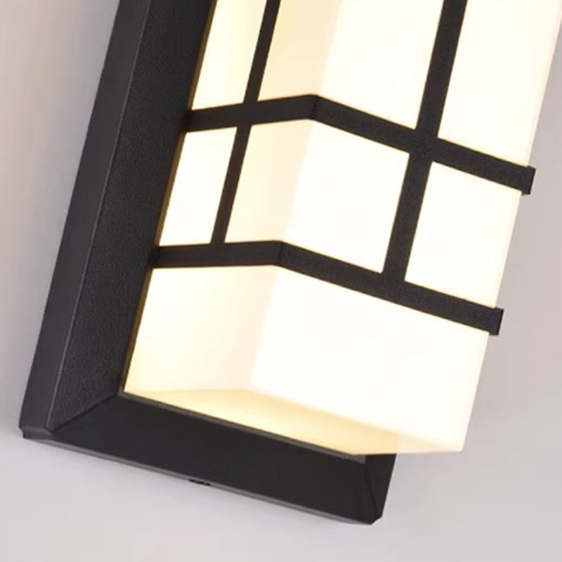 Moderne Industriell Kuboid Aluminium Akryl LED Vanntett Utendørs Vegglampe For Utendørs Patio | Skanto