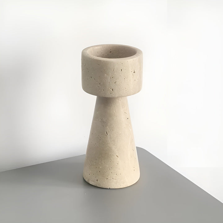 Marmor lysestake laget av naturstein – Elegant & Dekorativ | Polert for bord, bryllup og stue | Skanto