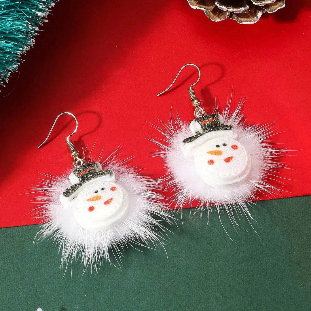 Skanto | Vinter Snøfnugg Hårball Øredobber Ins Søte Juleelg Nikolaus Stock Element Øredobber Kvinner Smykker
