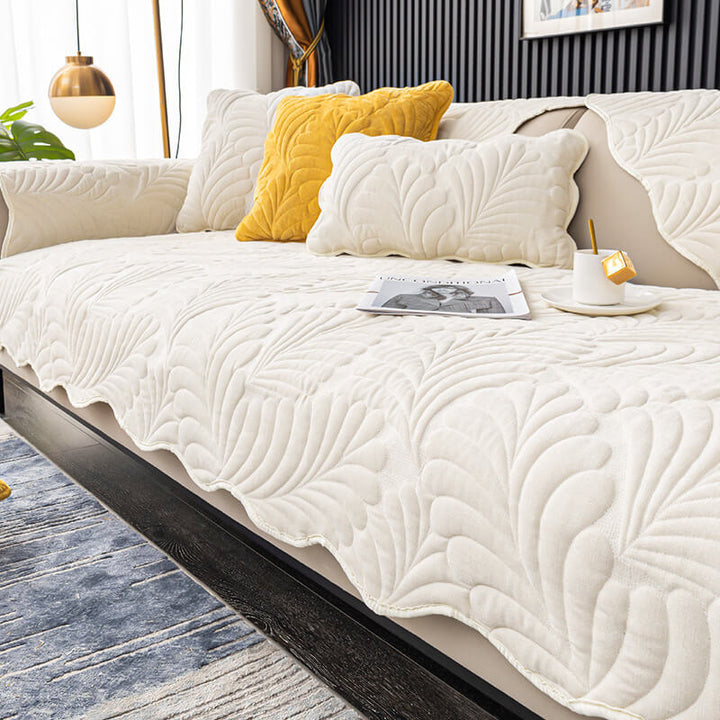 Leaf Cotton Mat Anti-scratch Protective Couch Cover 70x210 | Skanto