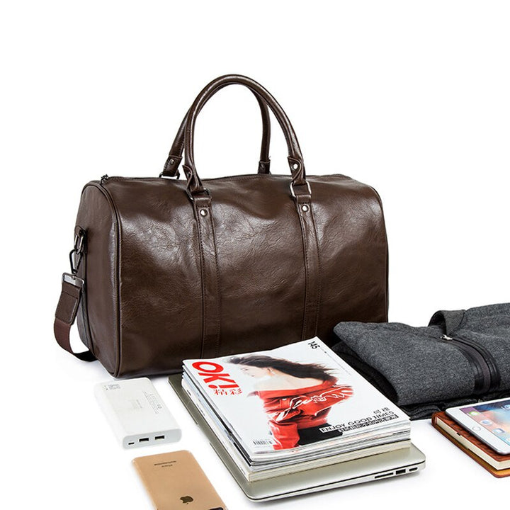 Skanto | Stillegående lær herre reise bag – Perfekt for lange og korte turer