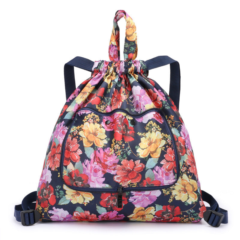 Samlebar trykt nylon ryggsekk med snor | Skanto