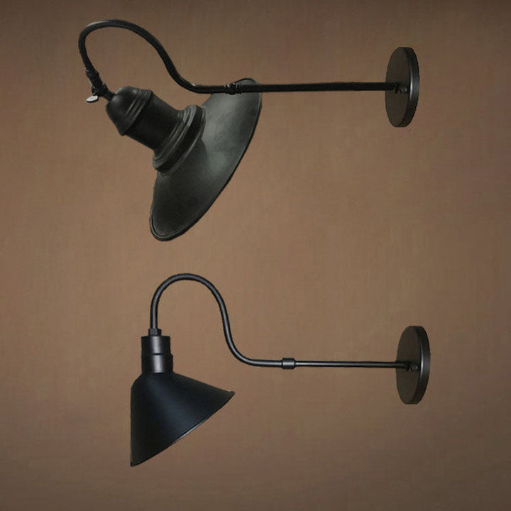 Tradisjonell Vintage Horn Jern 1-Lykt Utendørs Vegglampe For Entré | Skanto