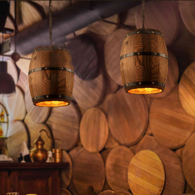 Skanto | BarrelGlow Vintage Pendellampe | Trevinfat Design | 1-pære | Rustikk Belysning