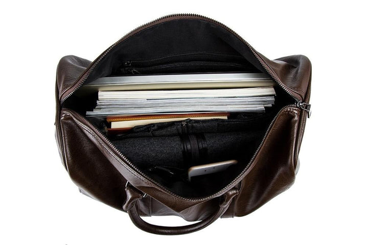 Skanto | Stillegående lær herre reise bag – Perfekt for lange og korte turer