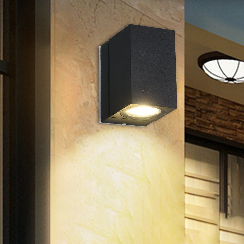 Moderne Enkelthet Vanntett Justerbar Vinkel Kvadrat Aluminium LED Vegglampe For Utendørs Terasse | Skanto