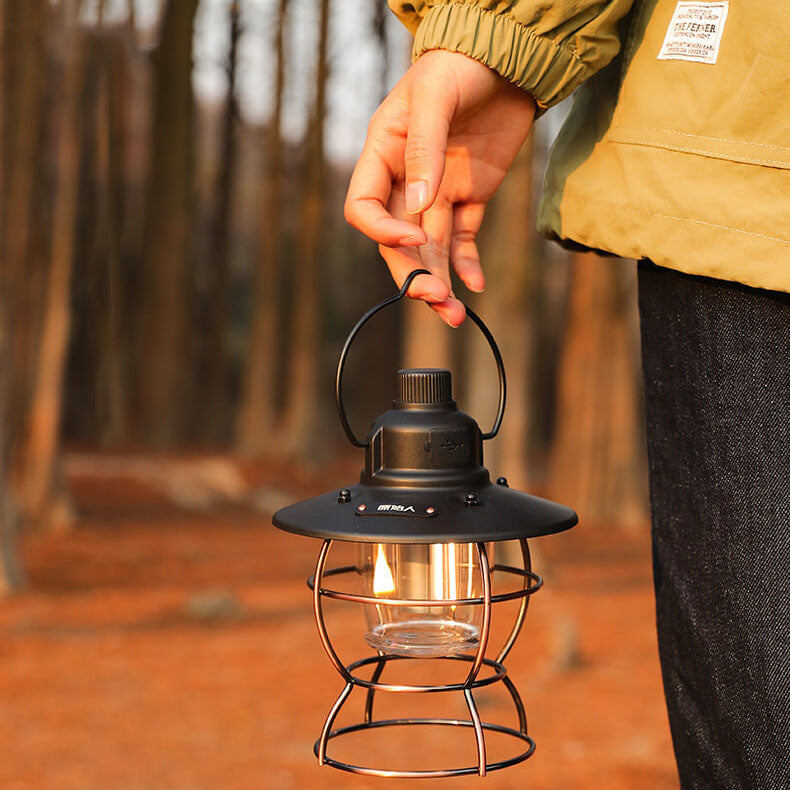Skanto | Utendørs Vintage Camping Lys Hest Lys Oppladbart Bærbart Camping Lys