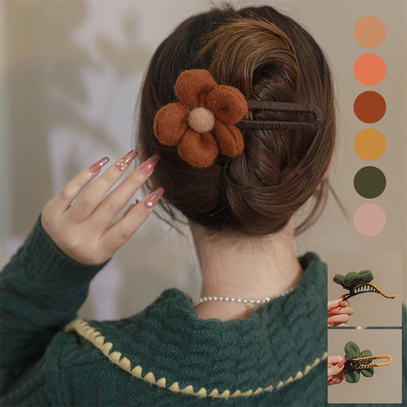 Elegant Plush Flower Hairpins Skanto