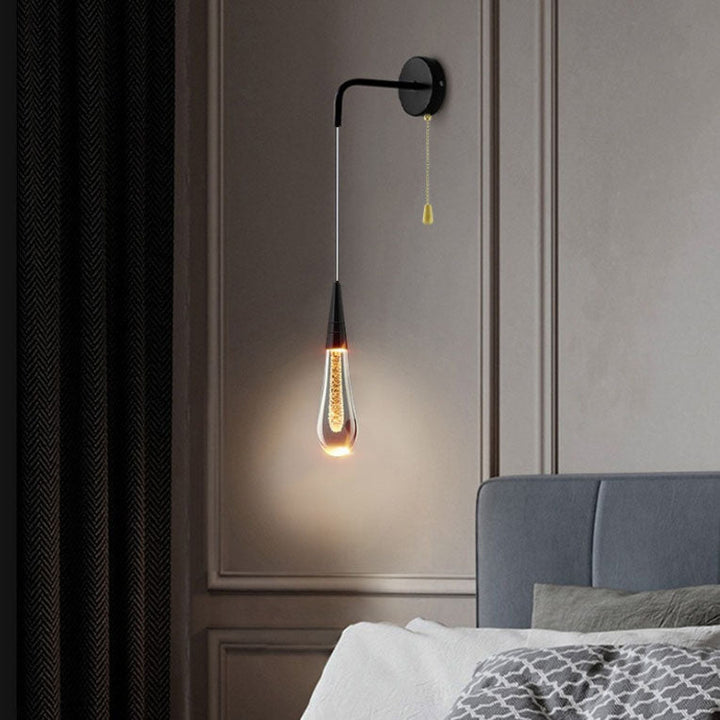 Skanto | Moderne Luksus Dråpeformet Glass LED Vegglampe For Soverom
