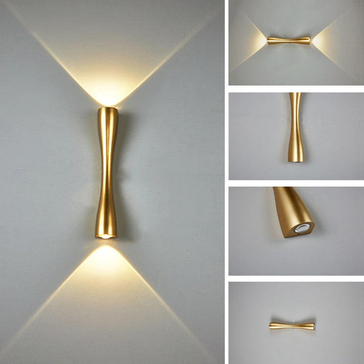 Skanto | Moderne Enkel Lang Horn 2-Lys LED Innendørs og Utendørs Vegglampe