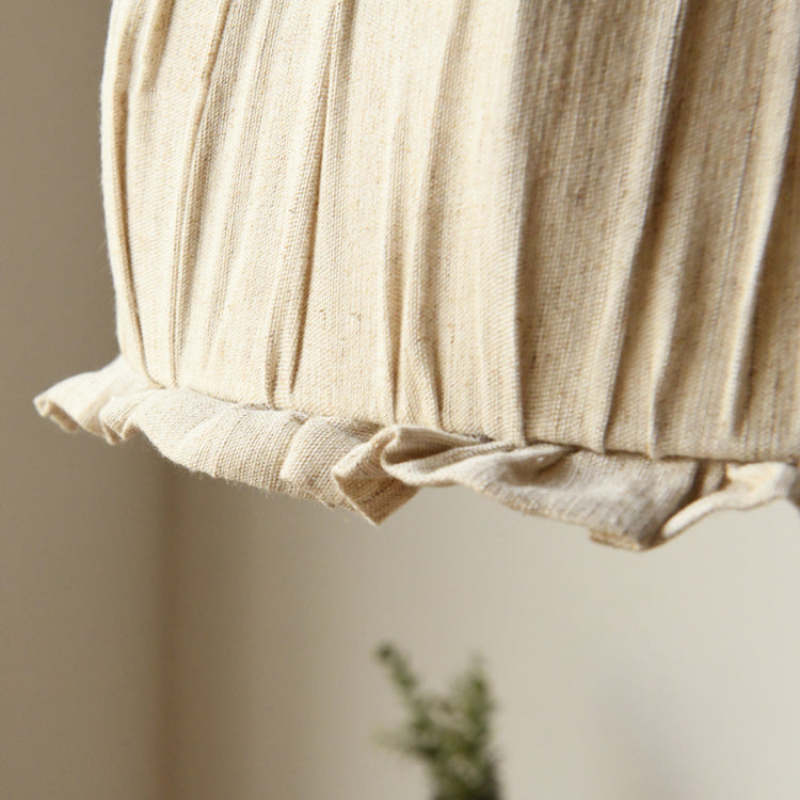 EcoLume - Minimalistisk skandinavisk LED Pendellampe Beige Tørkle, Justerbar for Stue og Spisestue | Skanto