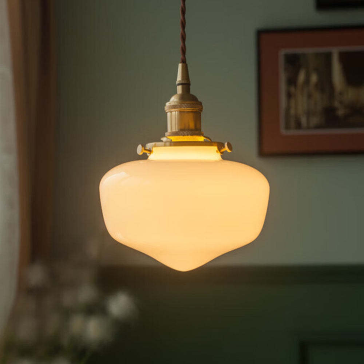Skanto | Vintage Messing Lantern Glass Pendel Lys