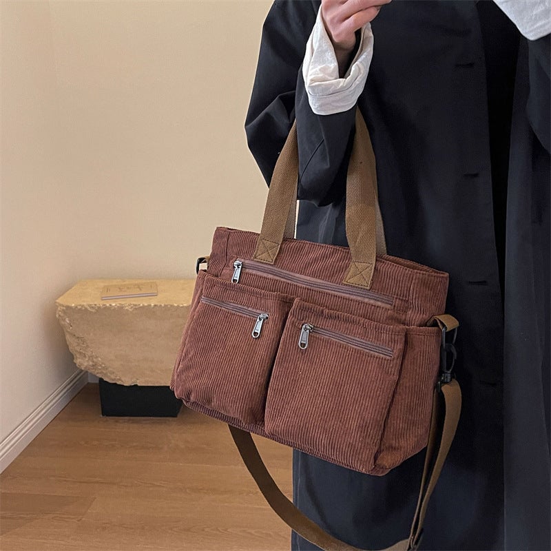 Skanto | Ensfarget Cordfløyels Tote Bag