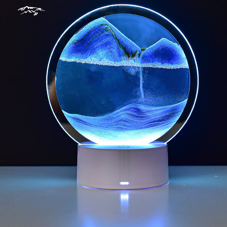 Skanto | Kreativ Rund Timeglass Quicksand 3D LED Nattlampe Bordlampe