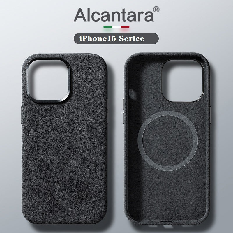 Magnetisk deksel i italiensk Alcantara til iPhone