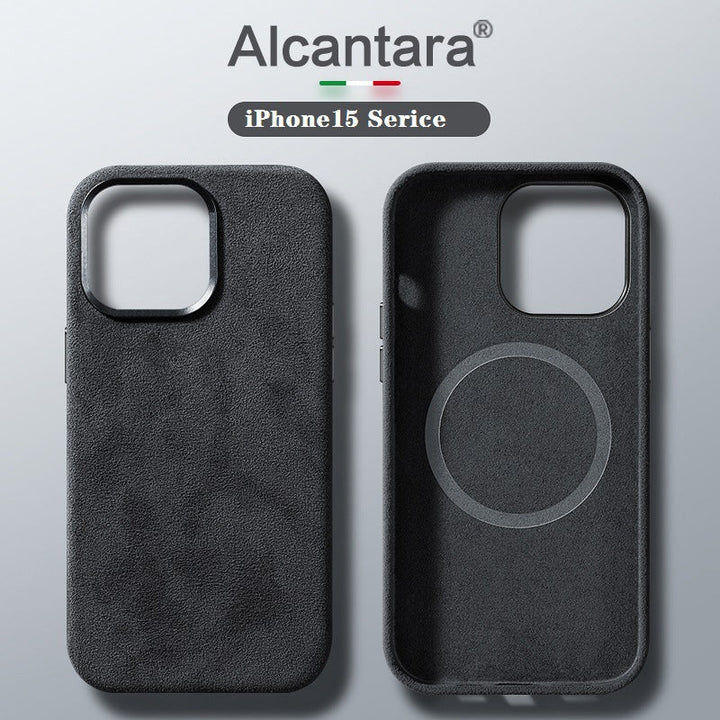 Magnetisk deksel i italiensk Alcantara til iPhone