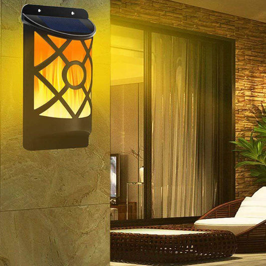 Norvo | Solar Flame Halv Søyle LED Utendørs Sensor Vegglampe