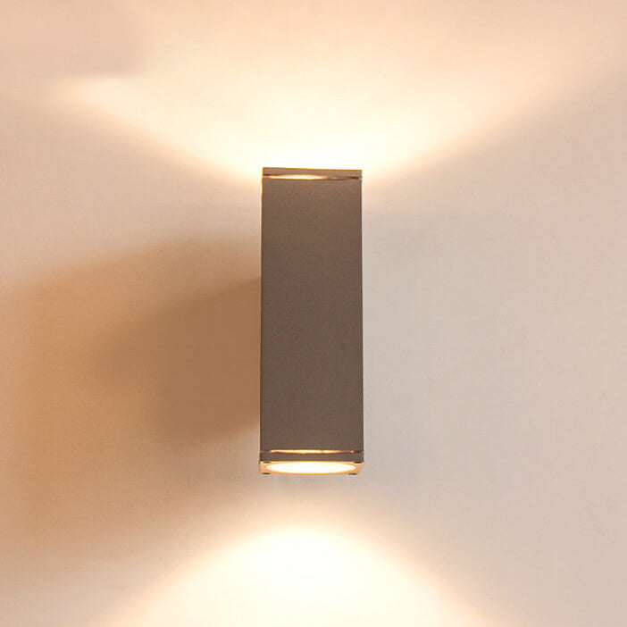 Moderne minimalistisk firkantet søyle LED lysende utendørs vanntett vegglampe | Skanto