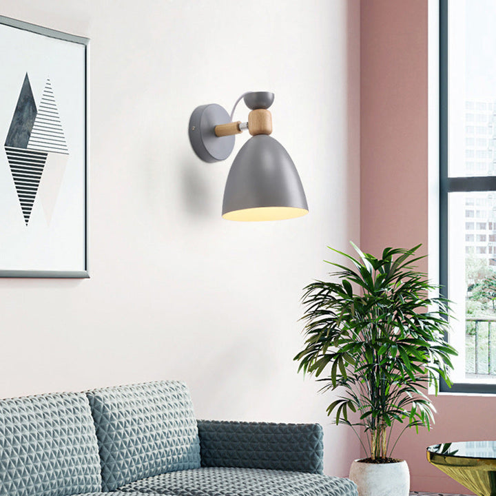 Skanto | Moderne Minimalistisk Rund Horn Aluminium Tre 1-Lys Vegglampe for Soverom