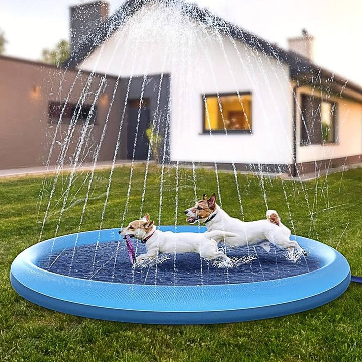 Skanto | PawSplash Hundebad – Oppblåsbar Vannmatte med Sprutere for Kjæledyr
