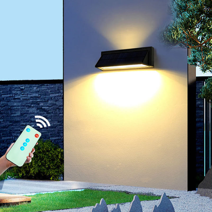 Utendørs solbelyst vanntett rektangulær skrå LED terrassevegglampe | Skanto