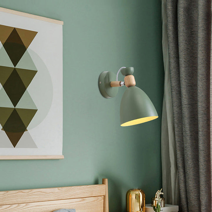 Skanto | Moderne Minimalistisk Rund Horn Aluminium Tre 1-Lys Vegglampe for Soverom