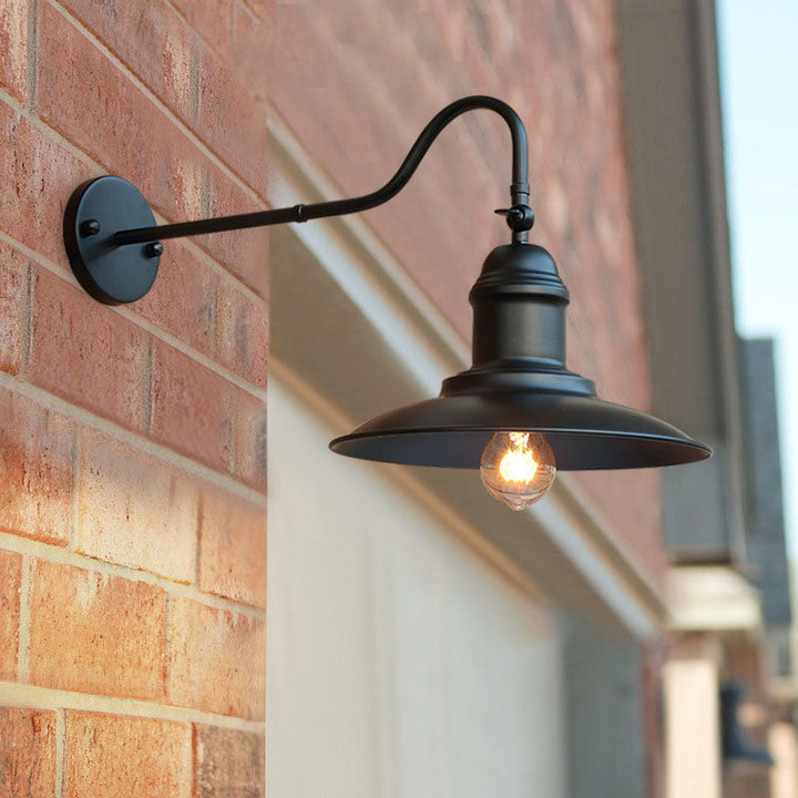 Tradisjonell Vintage Horn Jern 1-Lykt Utendørs Vegglampe For Entré | Skanto