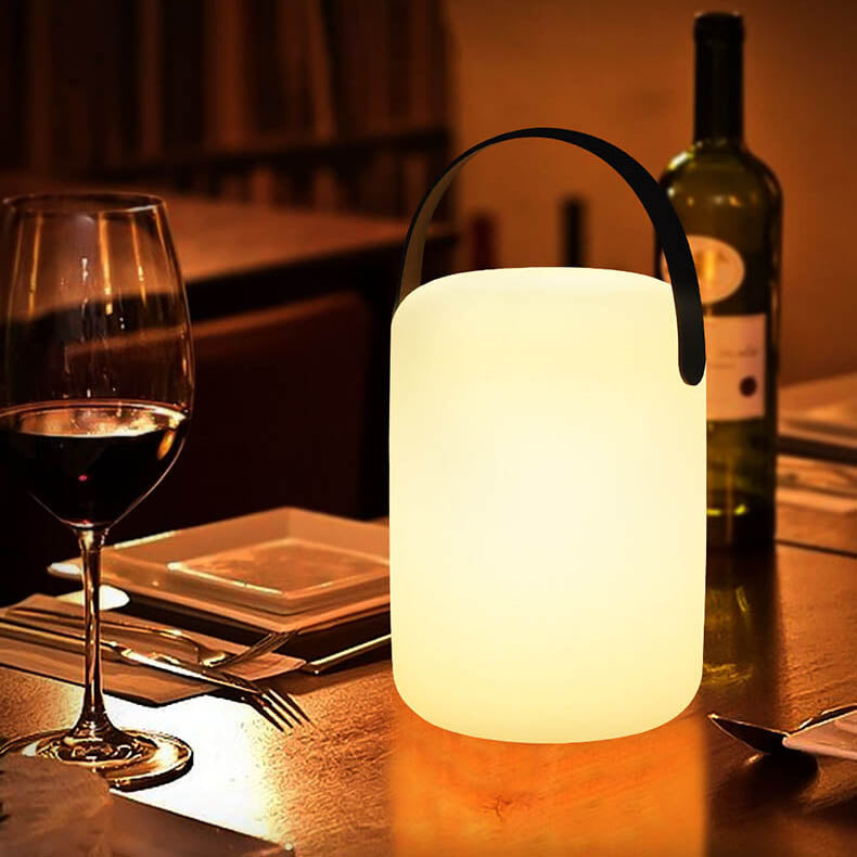 Moderne Enkelhet Plast Rund Kvadratisk Hånd LED Bordlampe For Utendørs Terrasse | Skanto