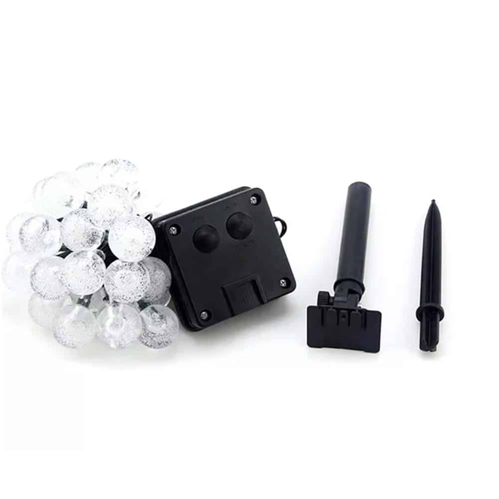 Solcelle lyslenker med ball lys - 5M-20 LED / 7M-50 LED / 12M-100 LED | Skanto
