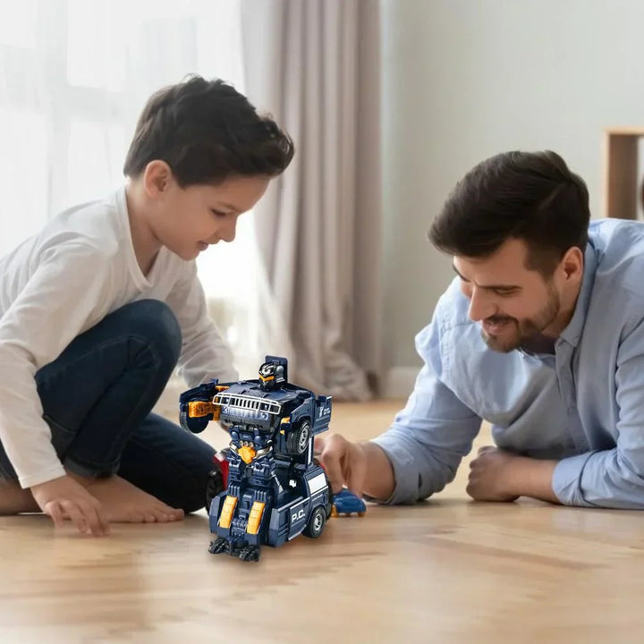 RoboPolice leke - Forvandlingsbar politibil og robot for barn Skanto