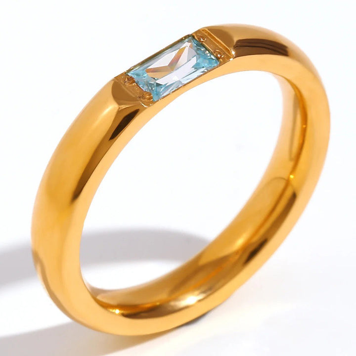 Skanto | 18k Baguette Cut Fødselsstein Ring