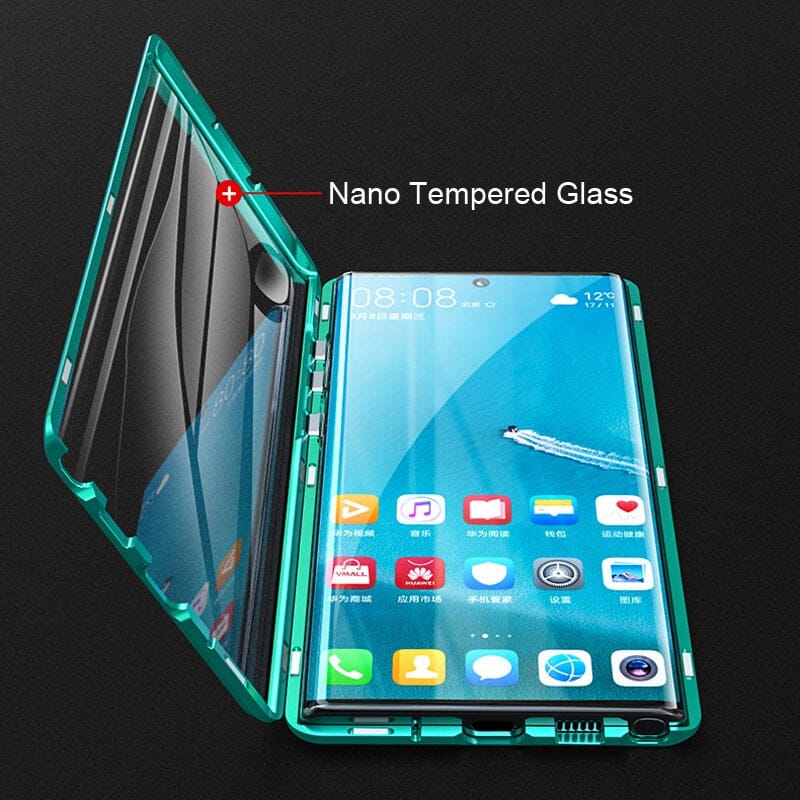 Skanto | Magnetisk herdet glass dobbeltstående telefonveske for Samsung