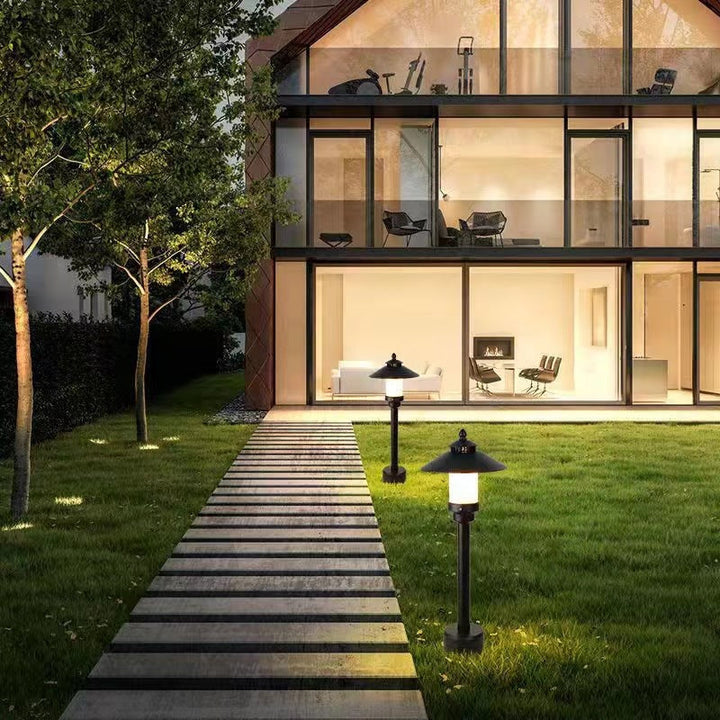 Moderne Minimalistisk Paraply Vanntett Aluminiums Marmor LED Utendørs Lys For Hage | Skanto