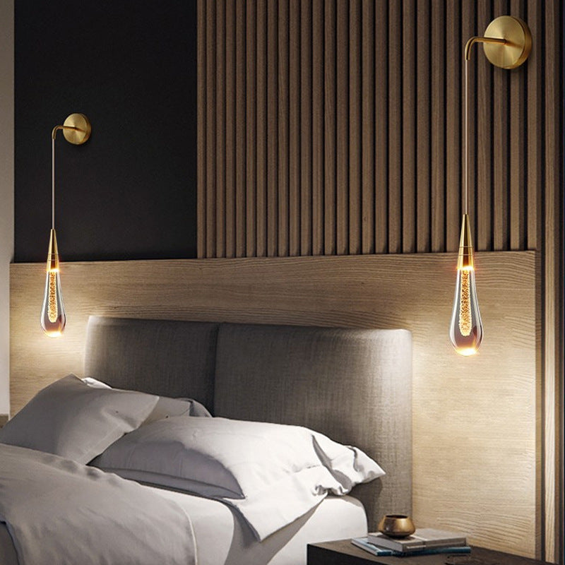 Skanto | Moderne Luksus Dråpeformet Glass LED Vegglampe For Soverom