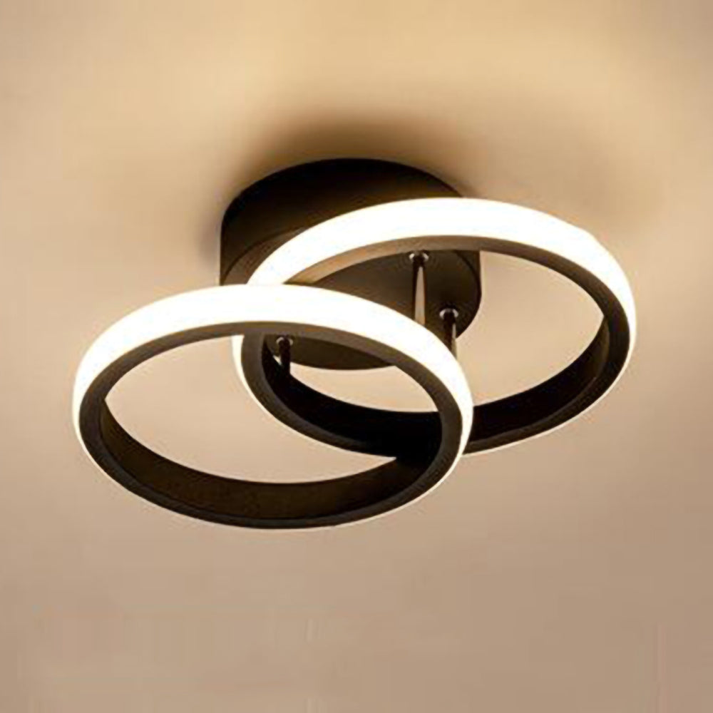 Deckenleuchte med LED-belysning, svart metallrahmen