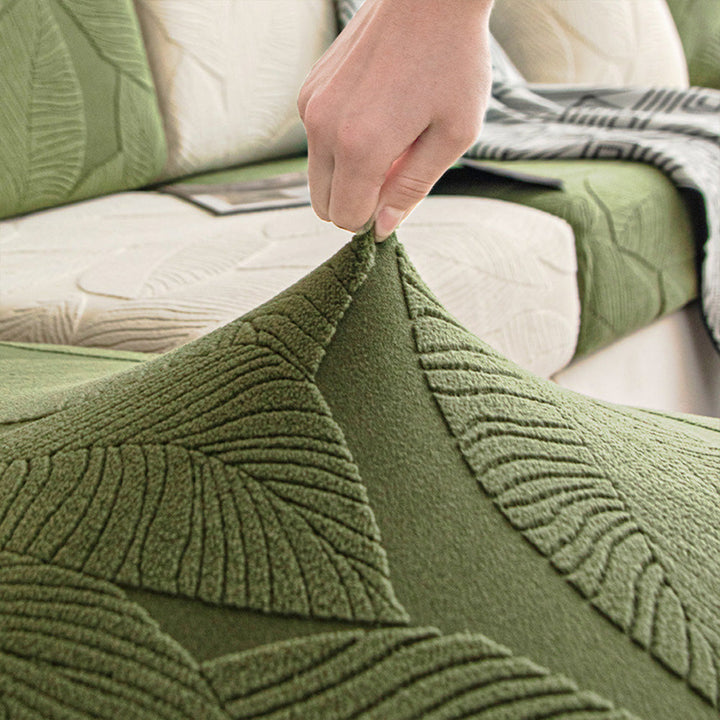 Skanto | Moderne Blader Jacquard Vanntett Anti-Ripe Stretch Full Dekke Sofa Dekke
