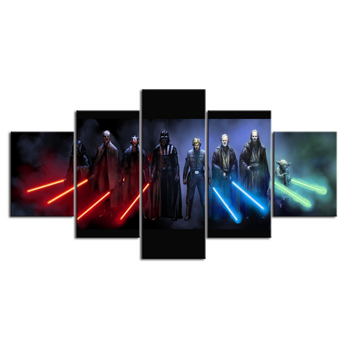 5 Piece Masters Of The Light & Dark - Lerret Veggkunst Maleri | Skanto
