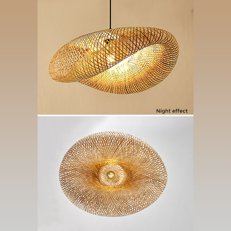 Skanto | Rattanvevd Bambus - Pendellampe - Led - Lys