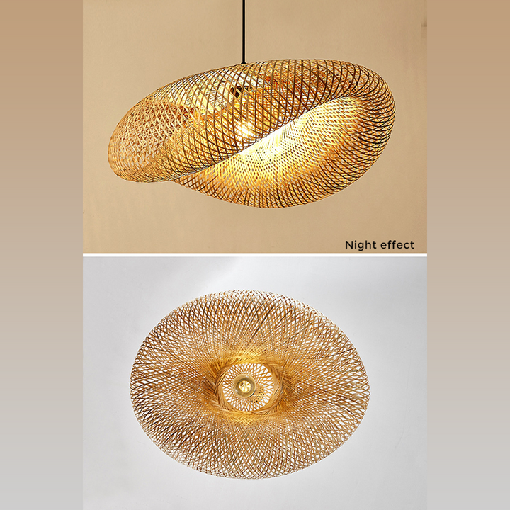 Skanto | Rattanvevd Bambus - Pendellampe - Led - Lys