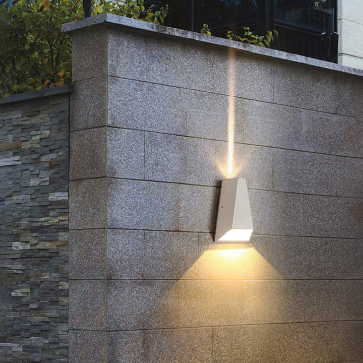 Utendørs moderne søylegeometri LED vanntett vegglampe | Skanto