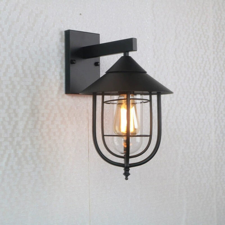 Vintage industriell vegglampe i jern for innendørs og utendørs bruk, 1 lyspære