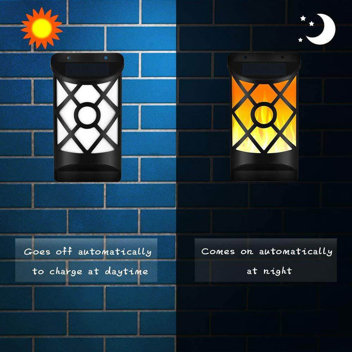 Skanto | Solar Flame Halv Søyle LED Utendørs Sensor Vegglampe
