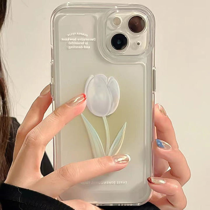 Skanto | Fashion Tulip Rose Blomst Floral Myk Støtsikker Kompatibel med Sak for iPhone