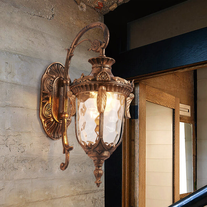 Europeisk Deluxe Lantern Utendørs Vanntett 1-Lys Vegglampe | Skanto