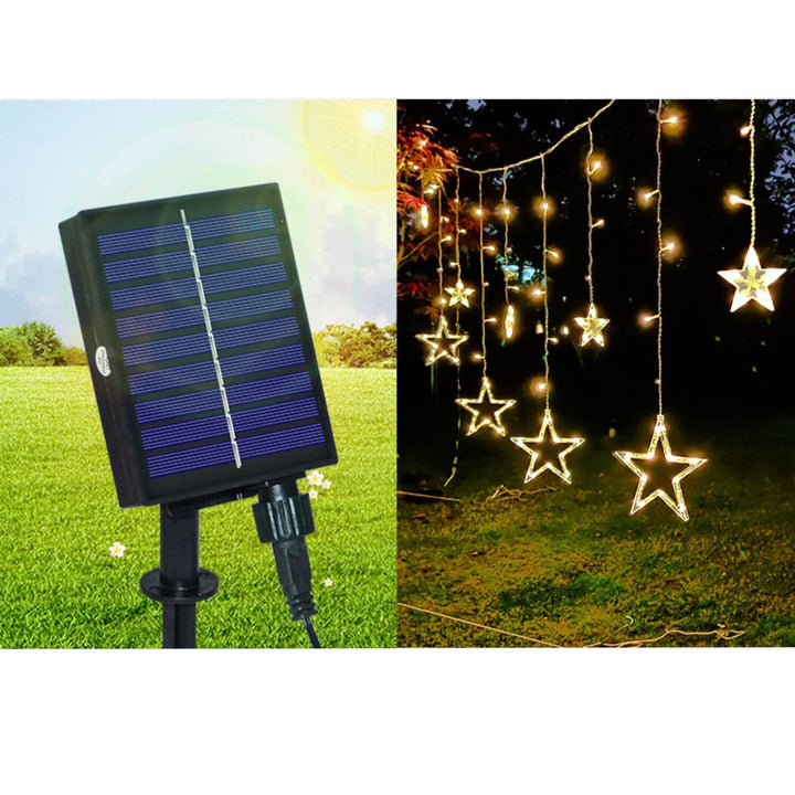 Skanto | LED Solenergi Stjerne Måne Gardin Lys Jul Utendørs Patio Dekorativ Camping Lysende Lyskastere