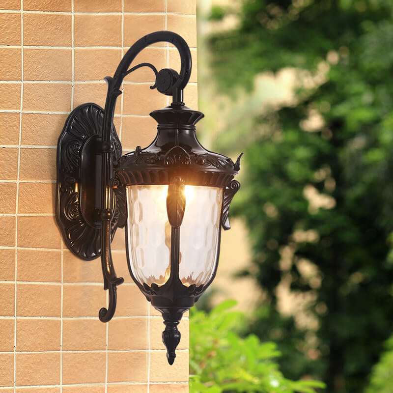Europeisk Deluxe Lantern Utendørs Vanntett 1-Lys Vegglampe | Skanto