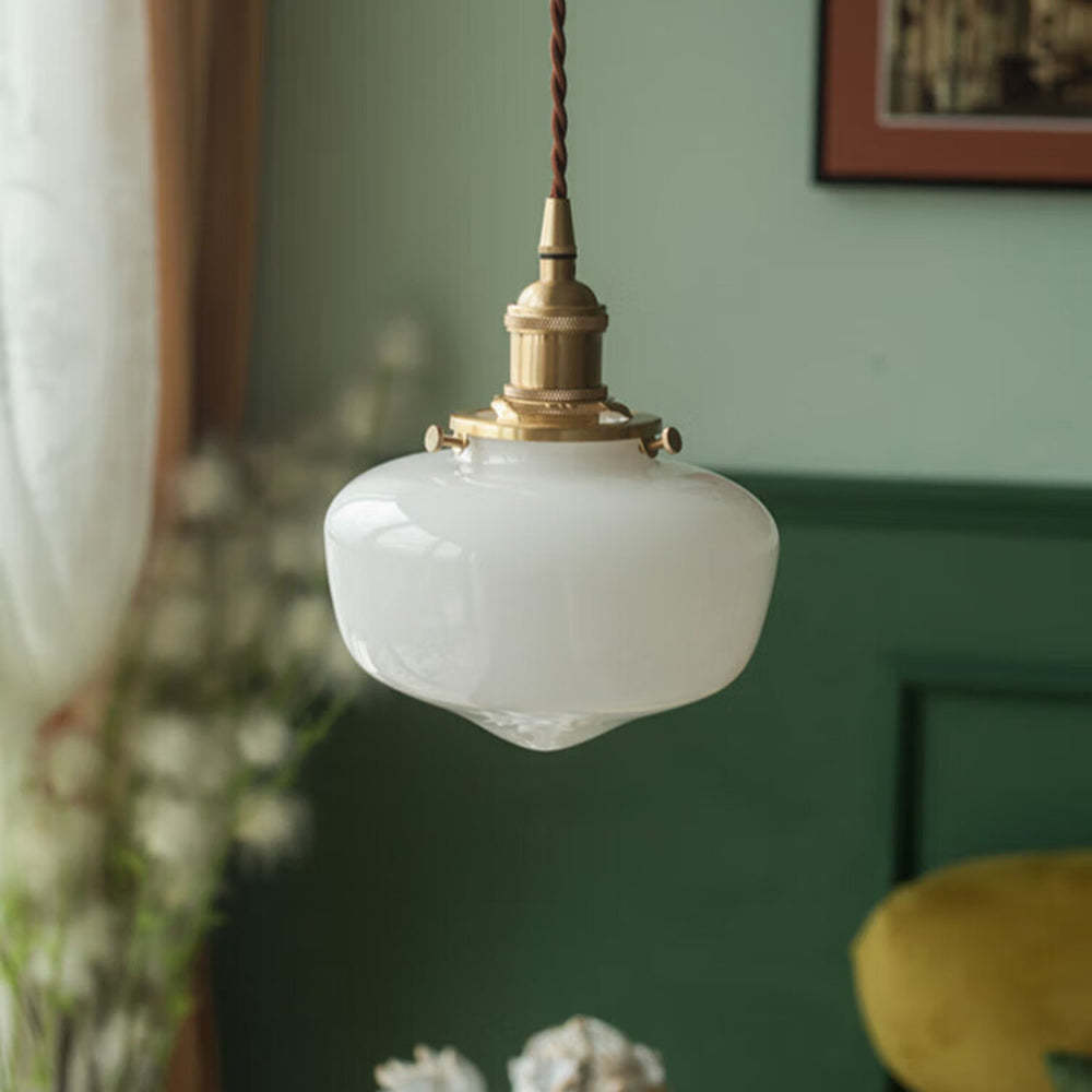 Skanto | Vintage Messing Lantern Glass Pendel Lys